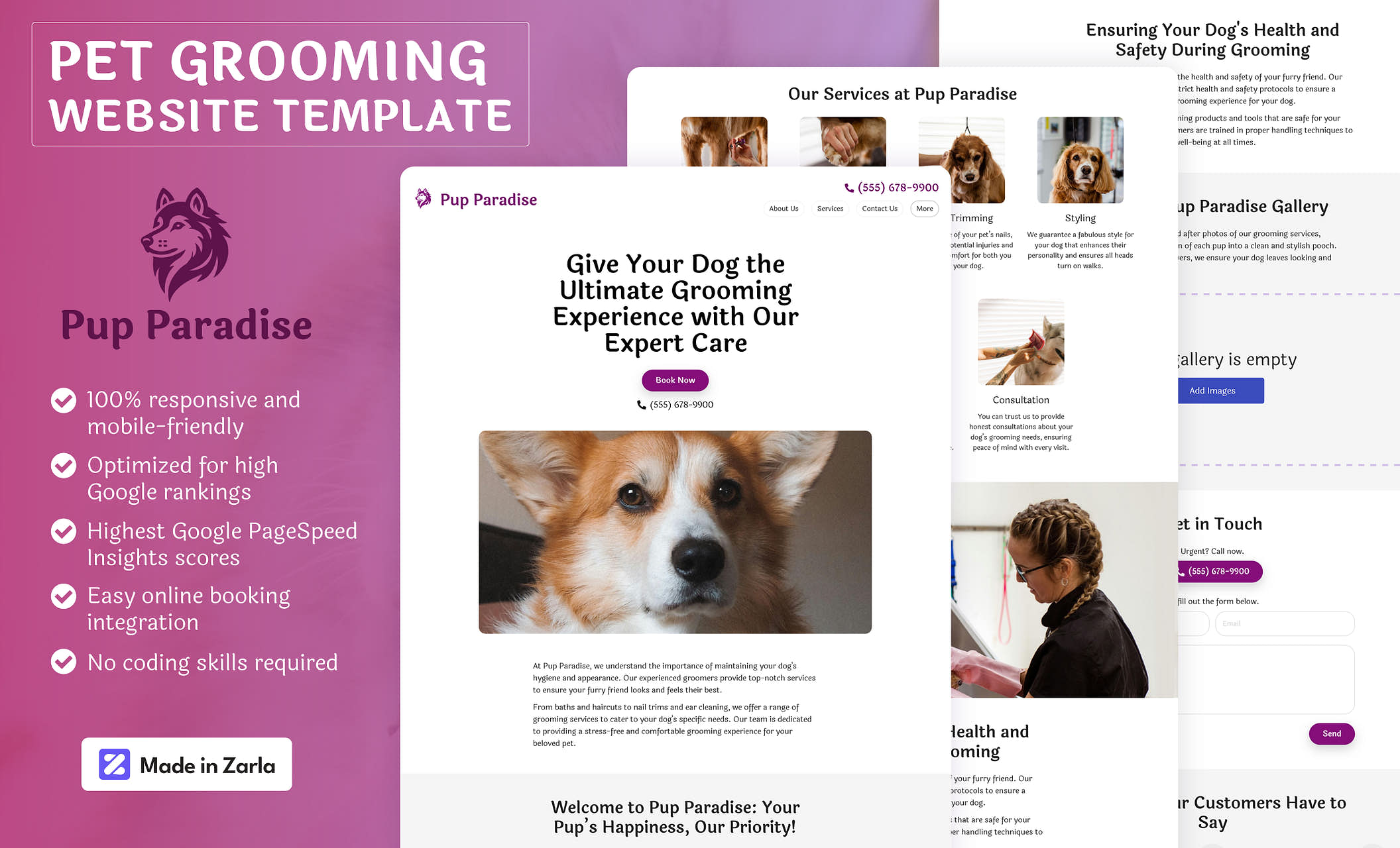 Best pet grooming website templates for cat and dog groomers