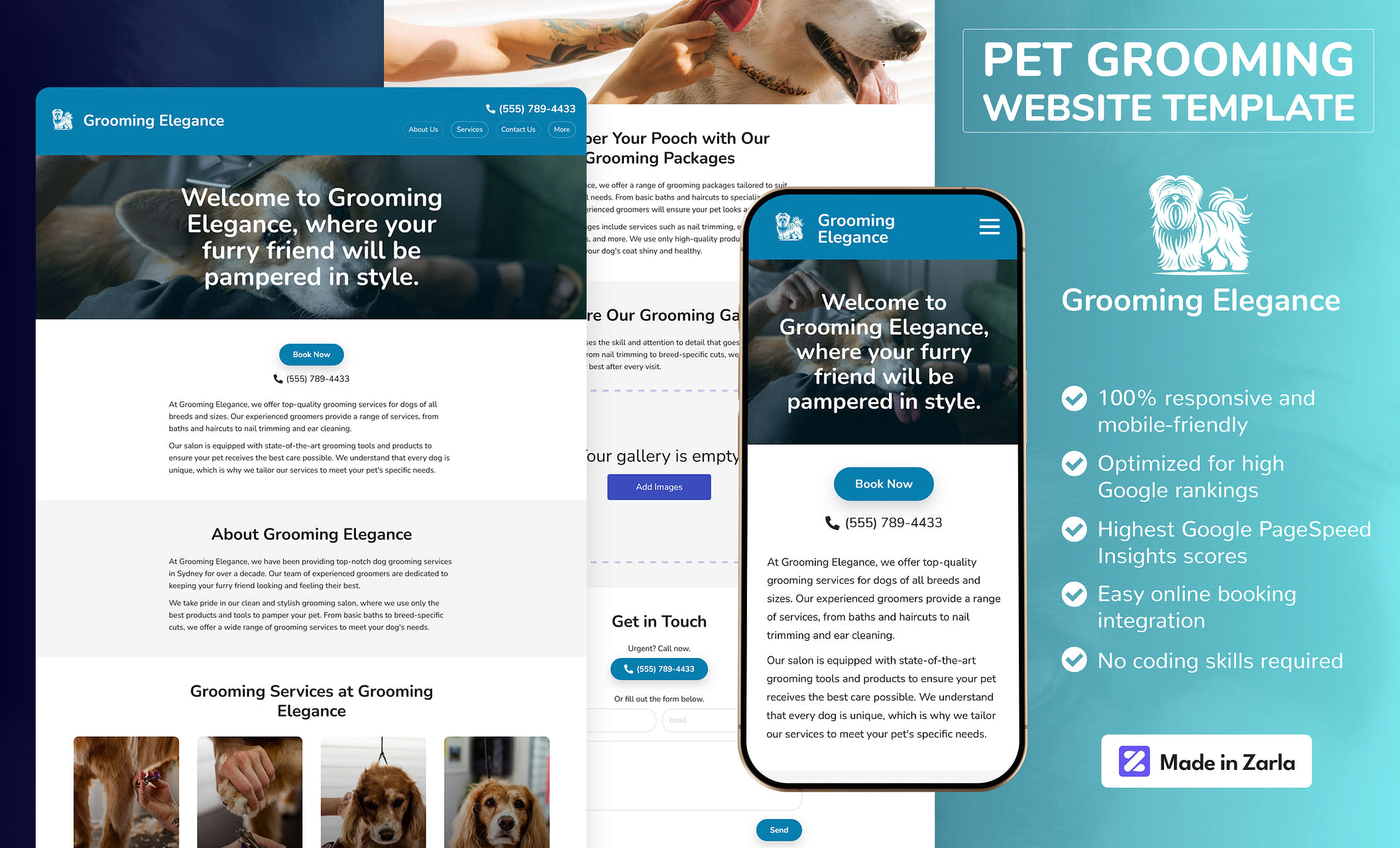 Best pet grooming website templates for cat and dog groomers
