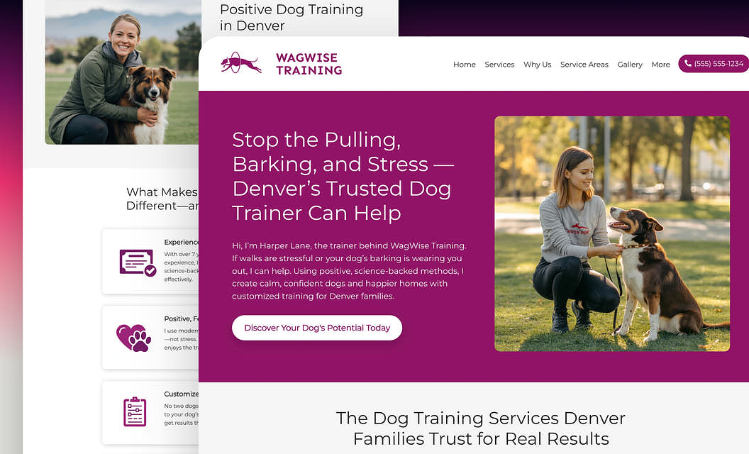 WagWise Training Dog Training Website Template