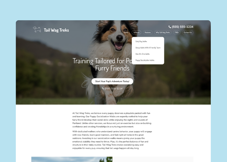 Spotless Touch landing page of a specific service titled 'Post Construction Cleaning' with a contact form on the side