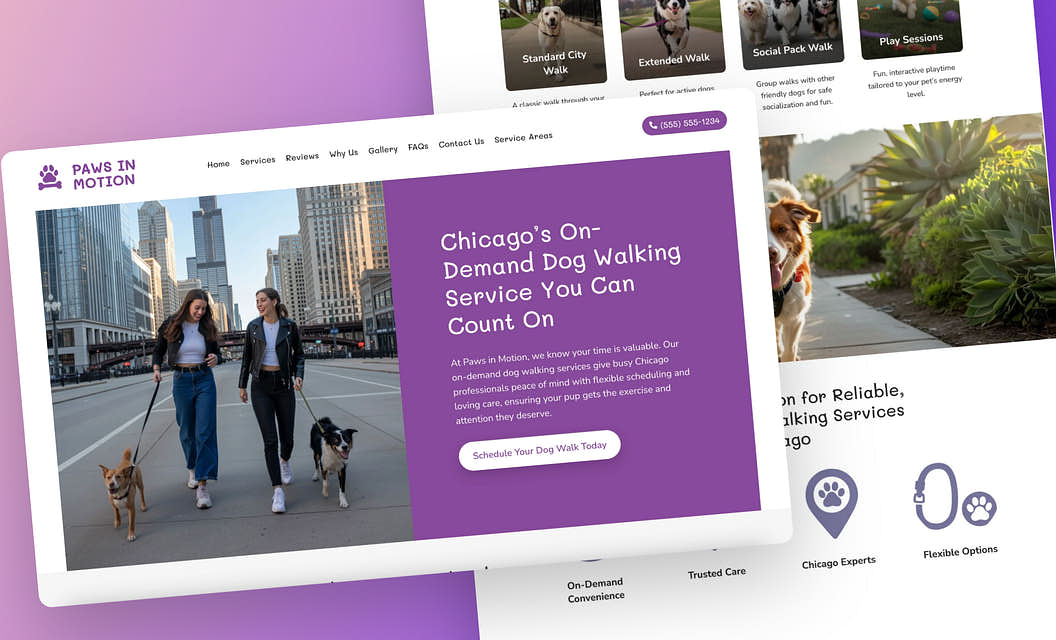 Paws In Motion Dog Walking Website Template