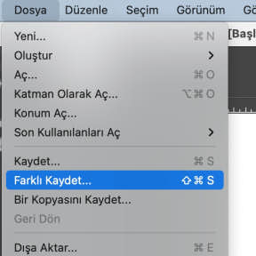 Dosyayı kaydedin.