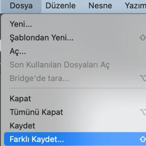 Dosyayı kaydedin.
