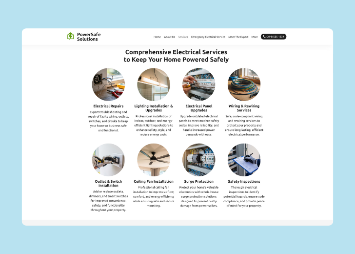 Spotless Touch landing page of a specific service titled 'Post Construction Cleaning' with a contact form on the side