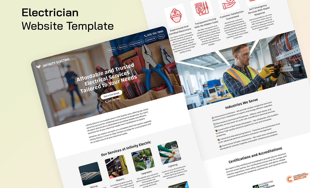 Infinity Electric - Electrician Website Template