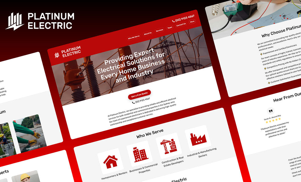Platinum Electric Electrician Website Template