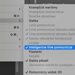 Włącz inteligentne linie pomocnicze.
