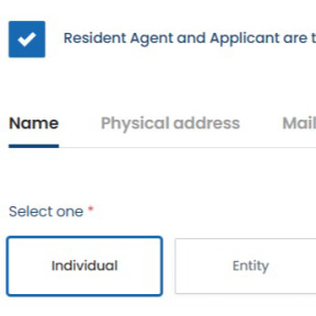 Enter the details of the resident agent (RA).