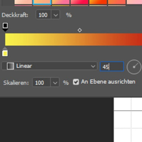 Passen Sie die Farbverlauf-Einstellungen an.
