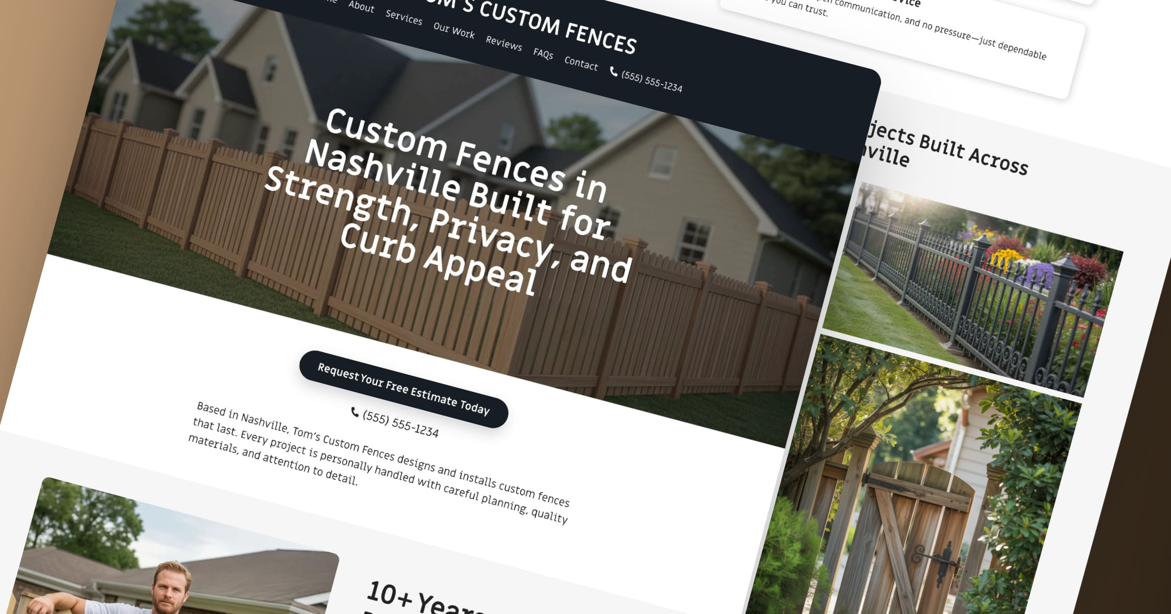 AI Website Builder for Fencing Contractors Zarla