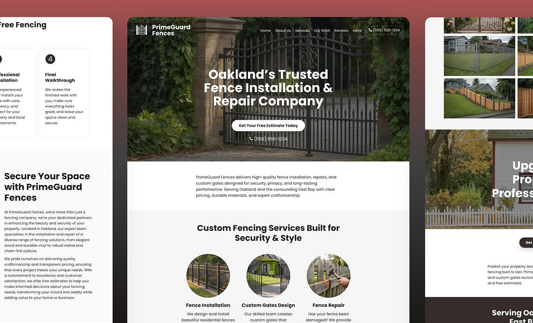 PrimeGuard Fences Fencing Website Template
