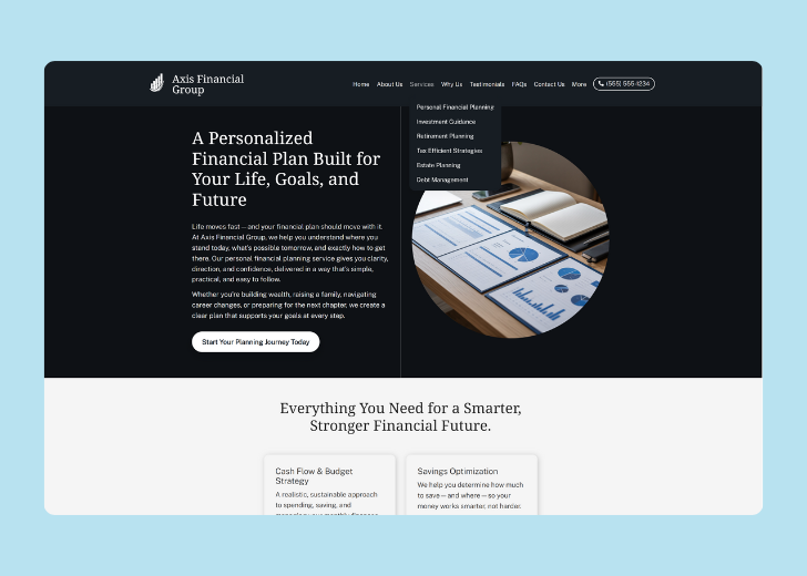 Spotless Touch landing page of a specific service titled 'Post Construction Cleaning' with a contact form on the side