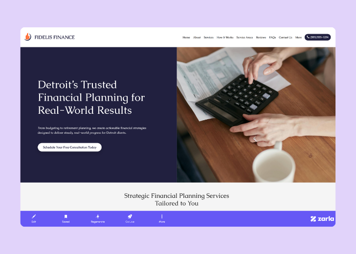 Screenshot of Zarla Editor's UI for selecting fonts and color palettes and uploading custom images
