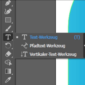 Wählen Sie das Text-Werkzeug.