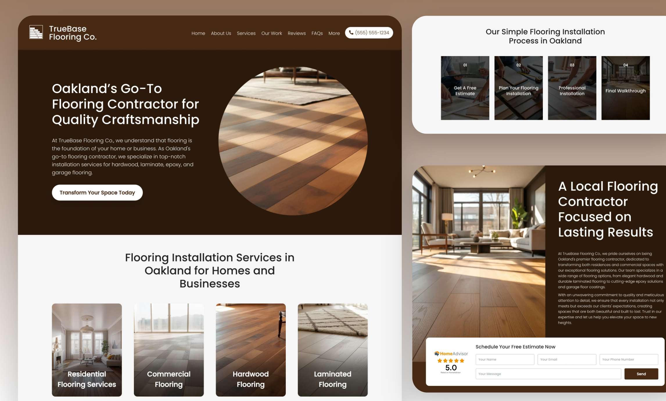 Preview of website template TrueBase Flooring Co.