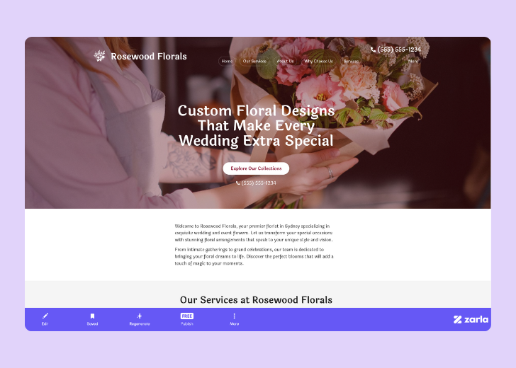 Screenshot of Zarla Editor's UI for selecting fonts and color palettes and uploading custom images