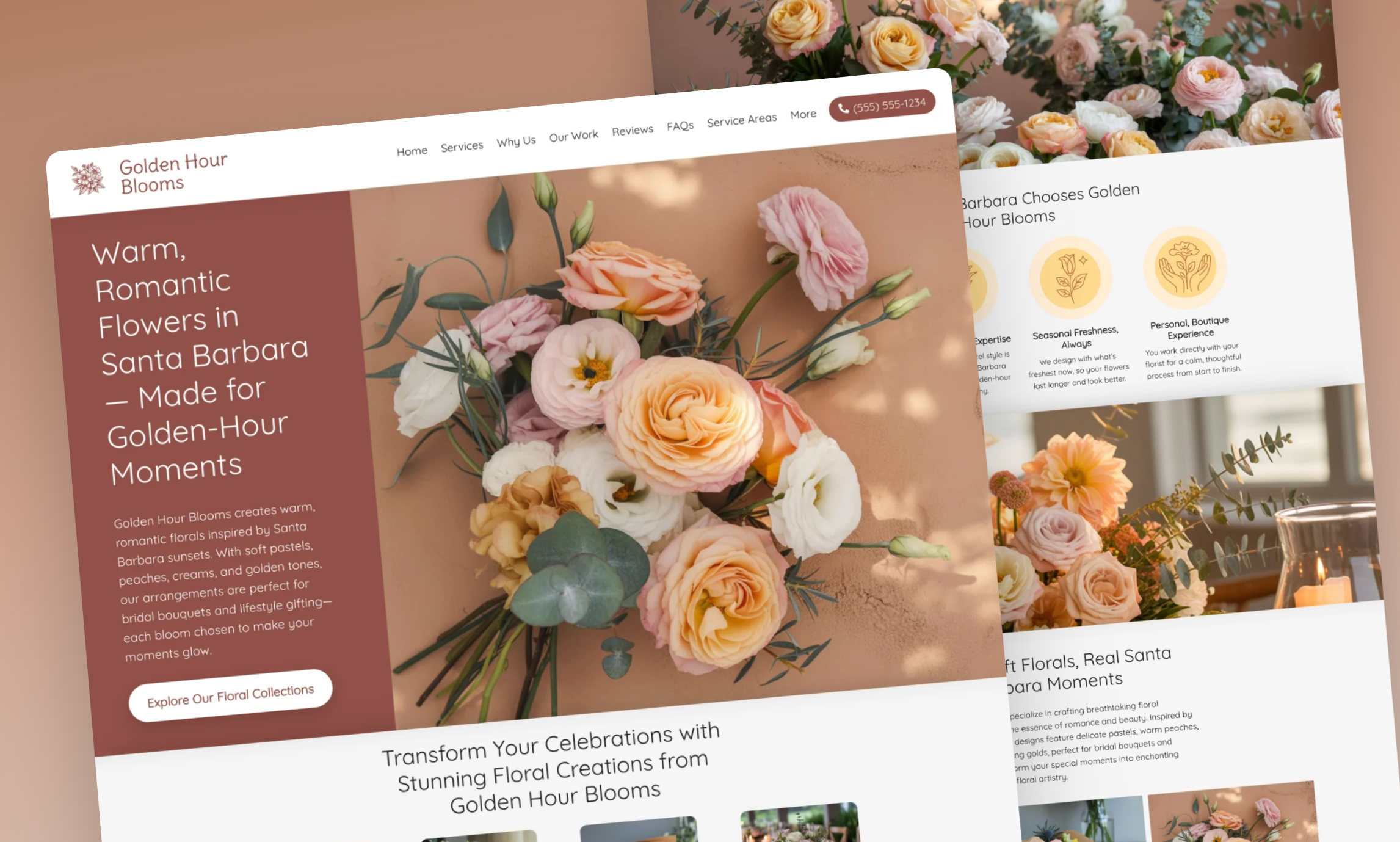 Preview of website template Golden Hour Blooms