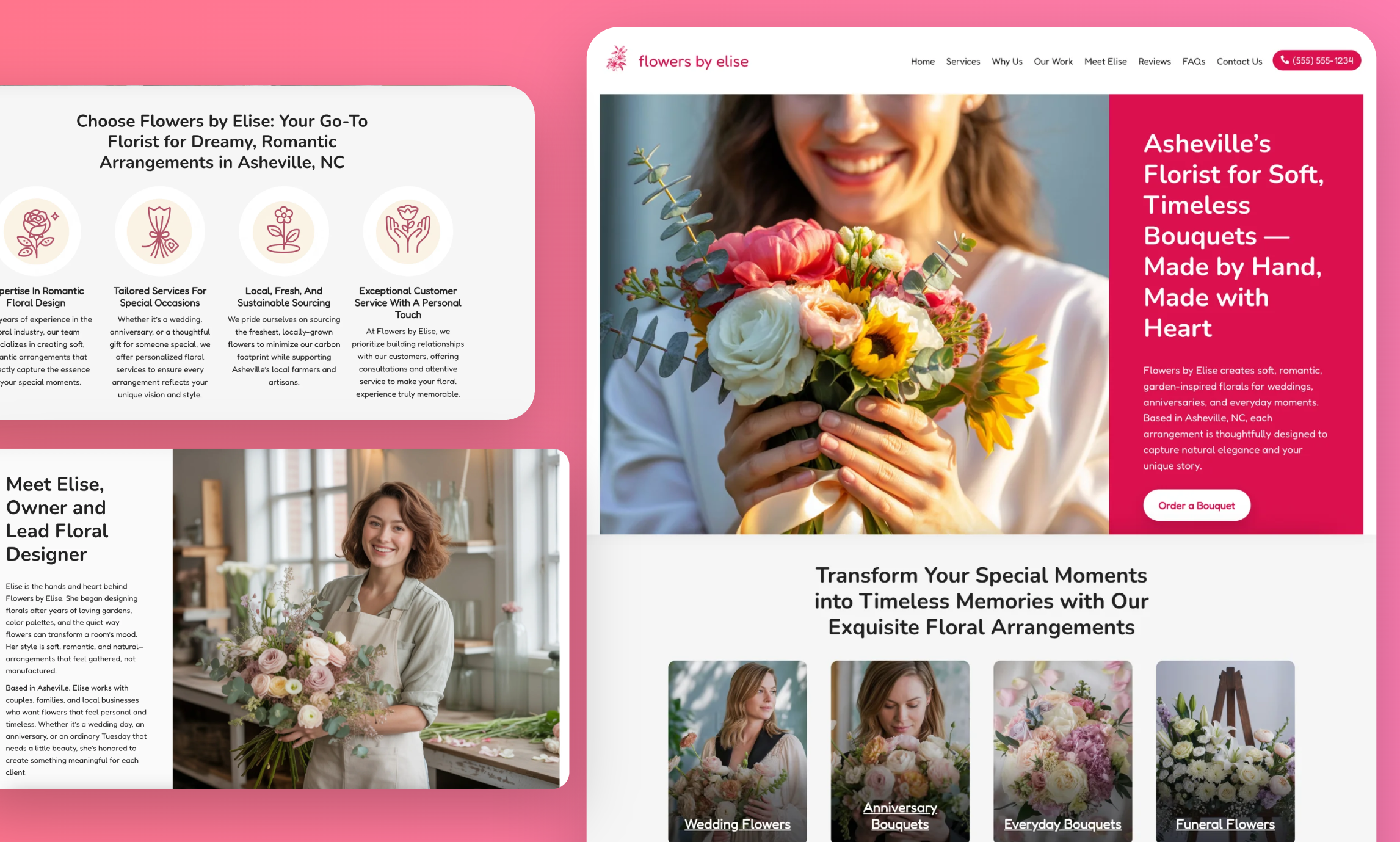 Preview of website template Flowers by Elise