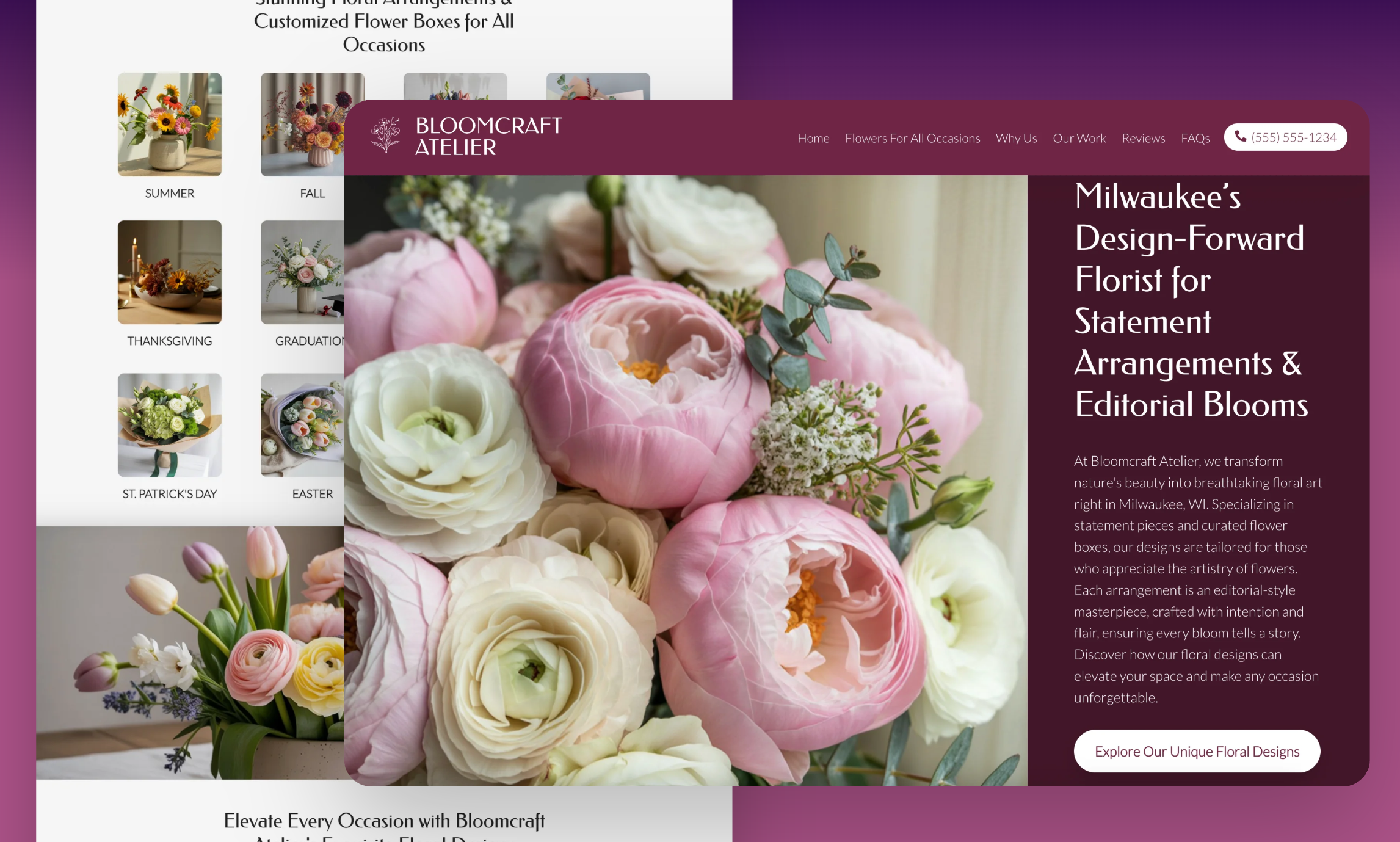 Preview of website template Bloomcraft Atelier