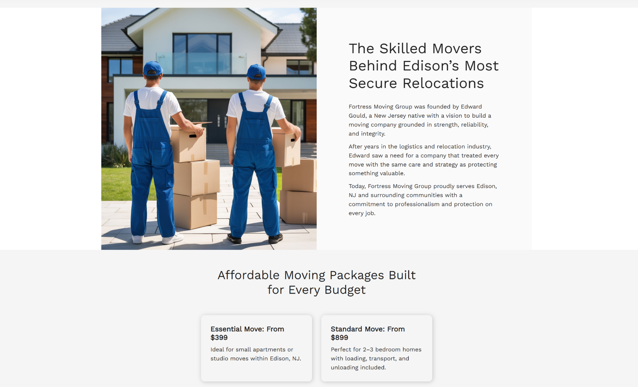 Detail screenshot of website template titled  