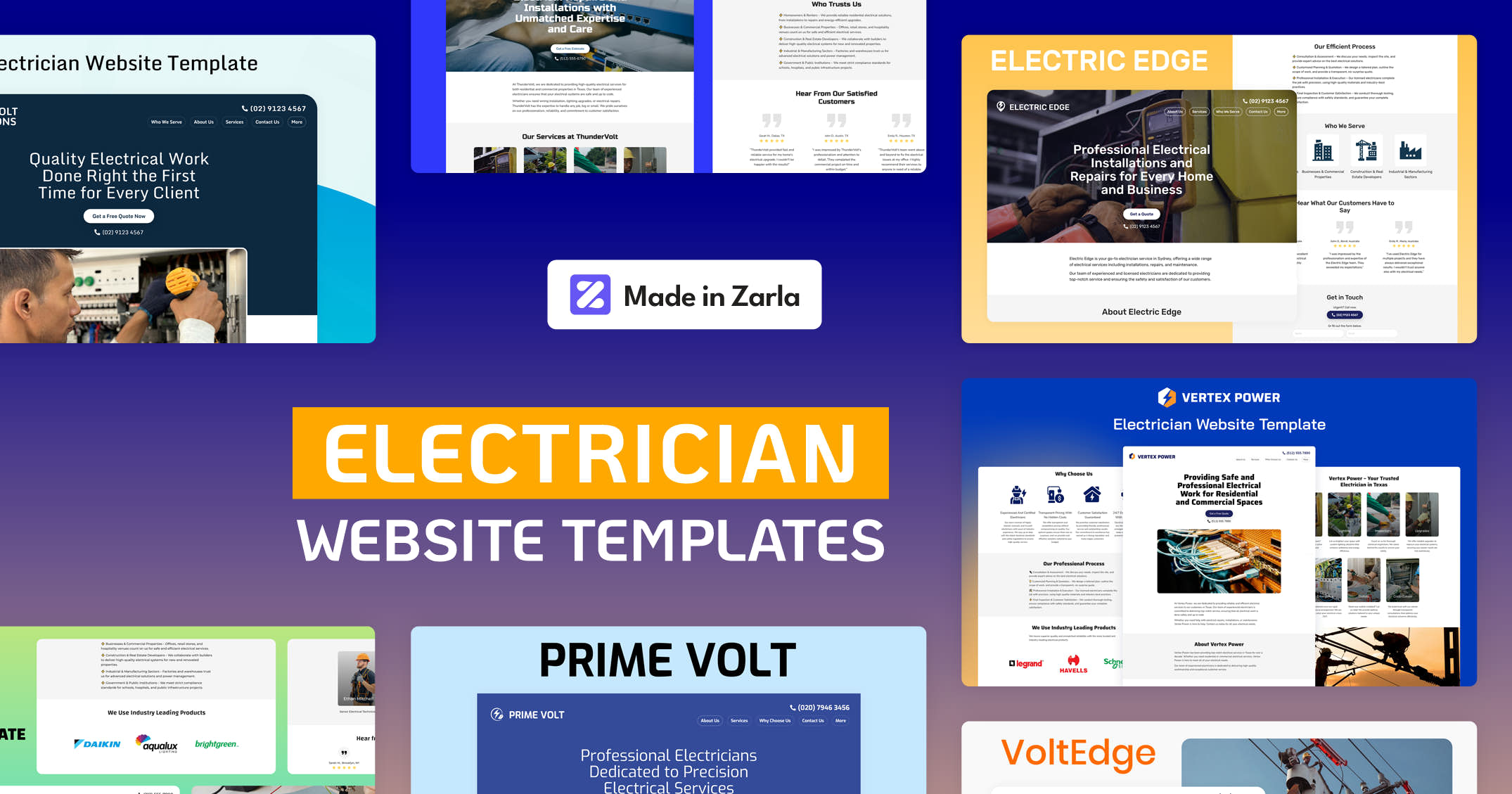 Free Electrician Website Templates & Designs for Contractors | Zarla