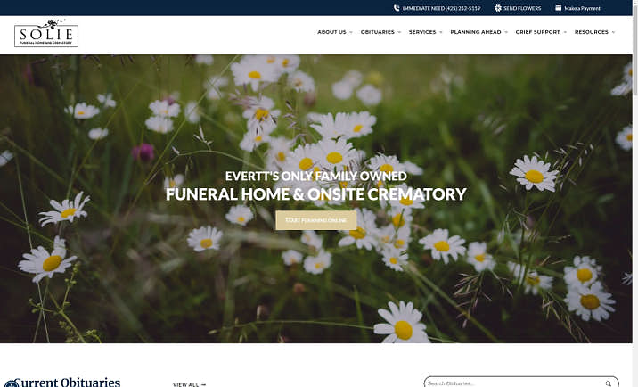 An example of a funeral home website.