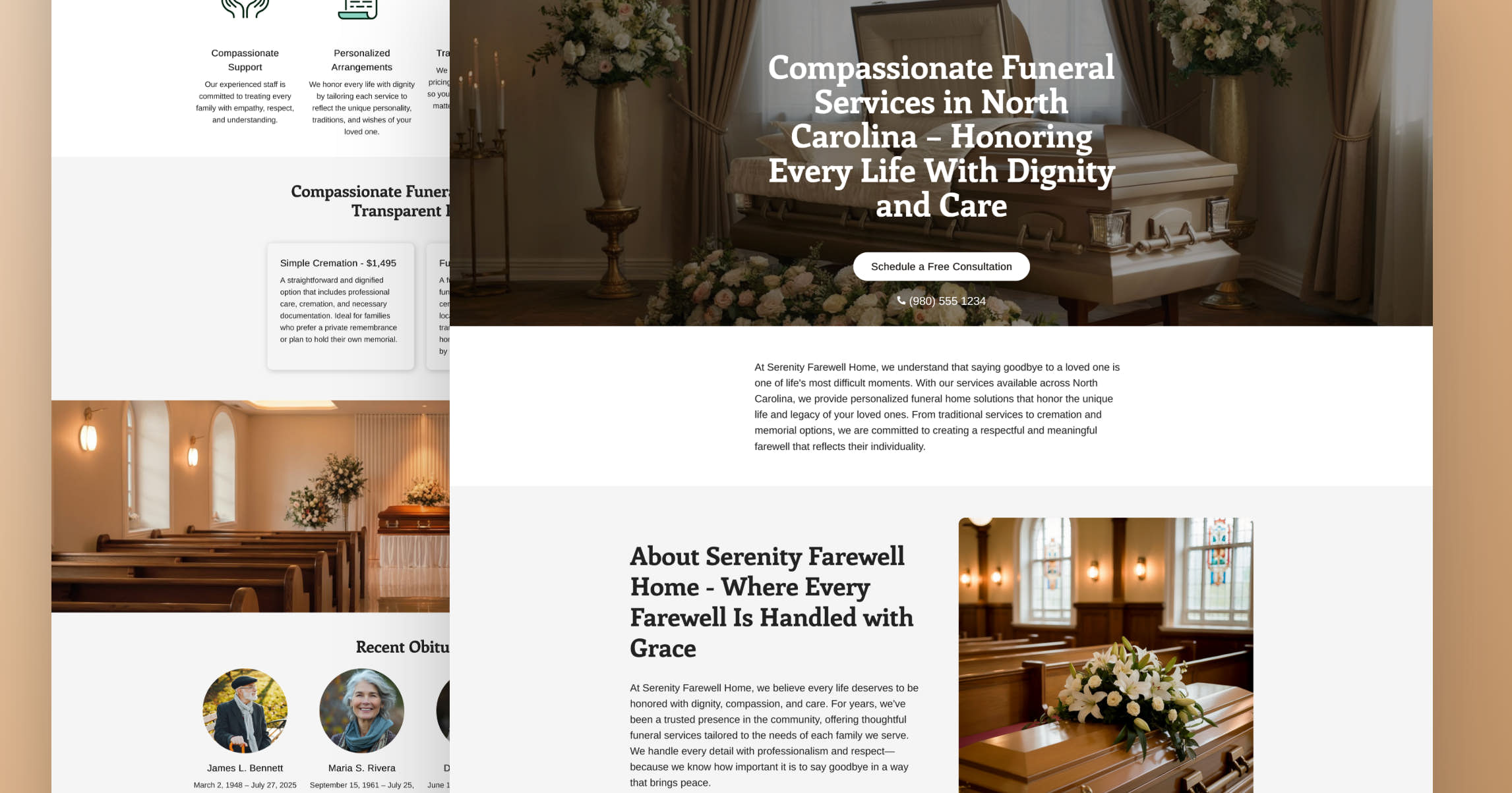 AI Website Builder for Funeral Services & Memorial Homes Zarla
