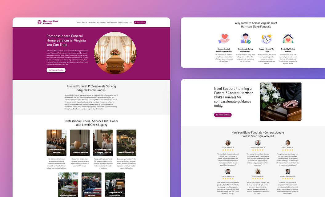 Harrison Blake Funerals Funeral Home Website Template