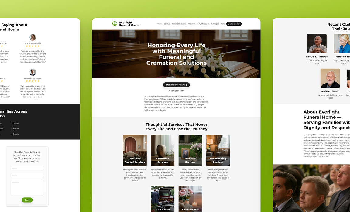 AI Website Builder for Funeral Services & Memorial Homes Zarla