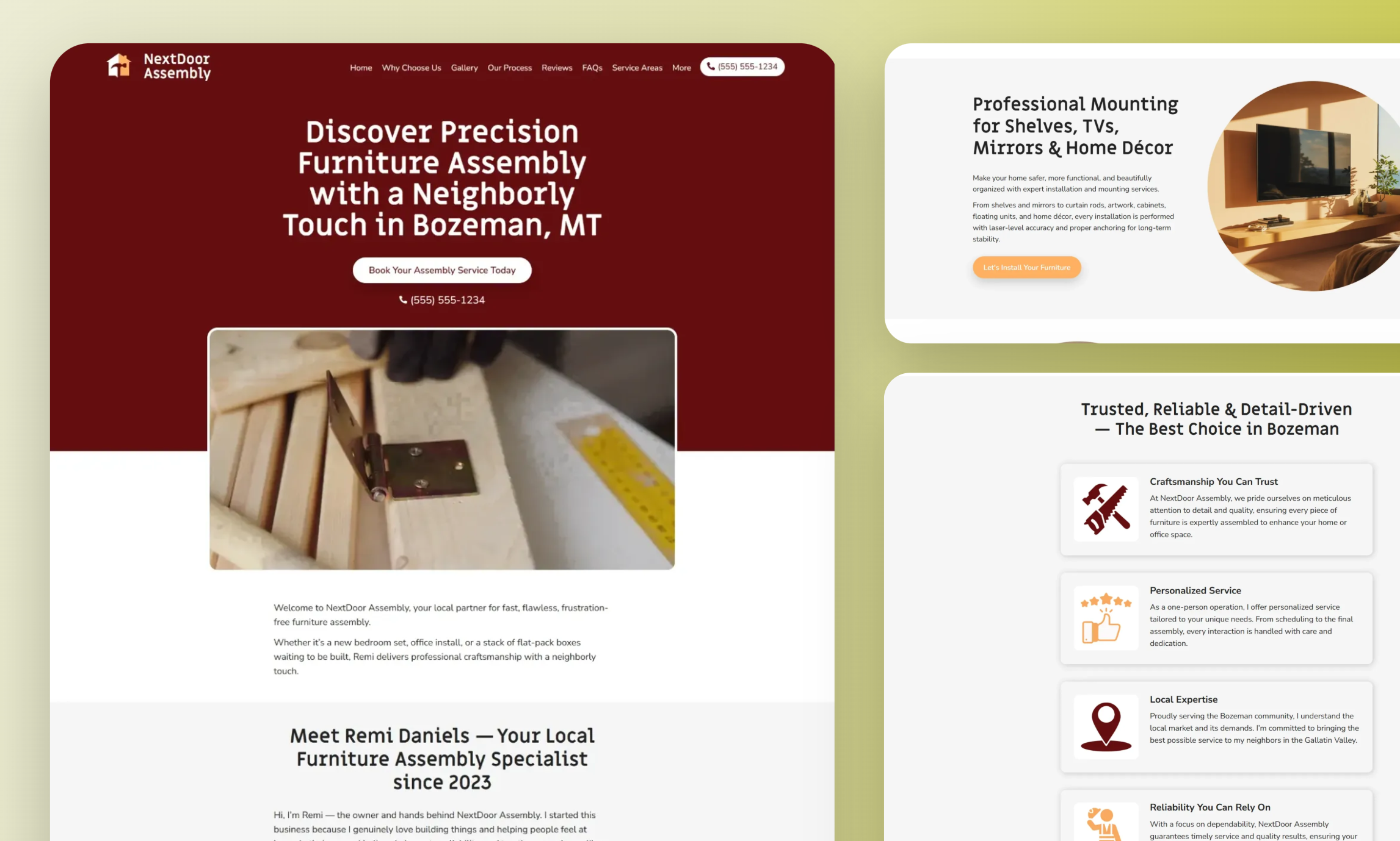 Preview of website template NextDoor Assembly