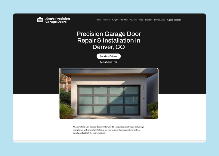 Revive Detailing landing page with the tagline 'Elevate the appearance and condition of your vehicle with Revive Detailing' with a picture of a shiny red car