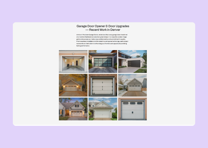 Gallery section titled 'Explore Our Stunning Home Remodeling Projects' with a gallery of 6 images of wooden-themed interior design in a masonry grid layout