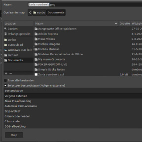Selecteer een bestandsformaat