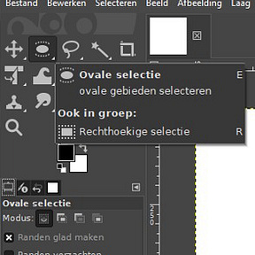 Selecteer 'Ovale selectie'