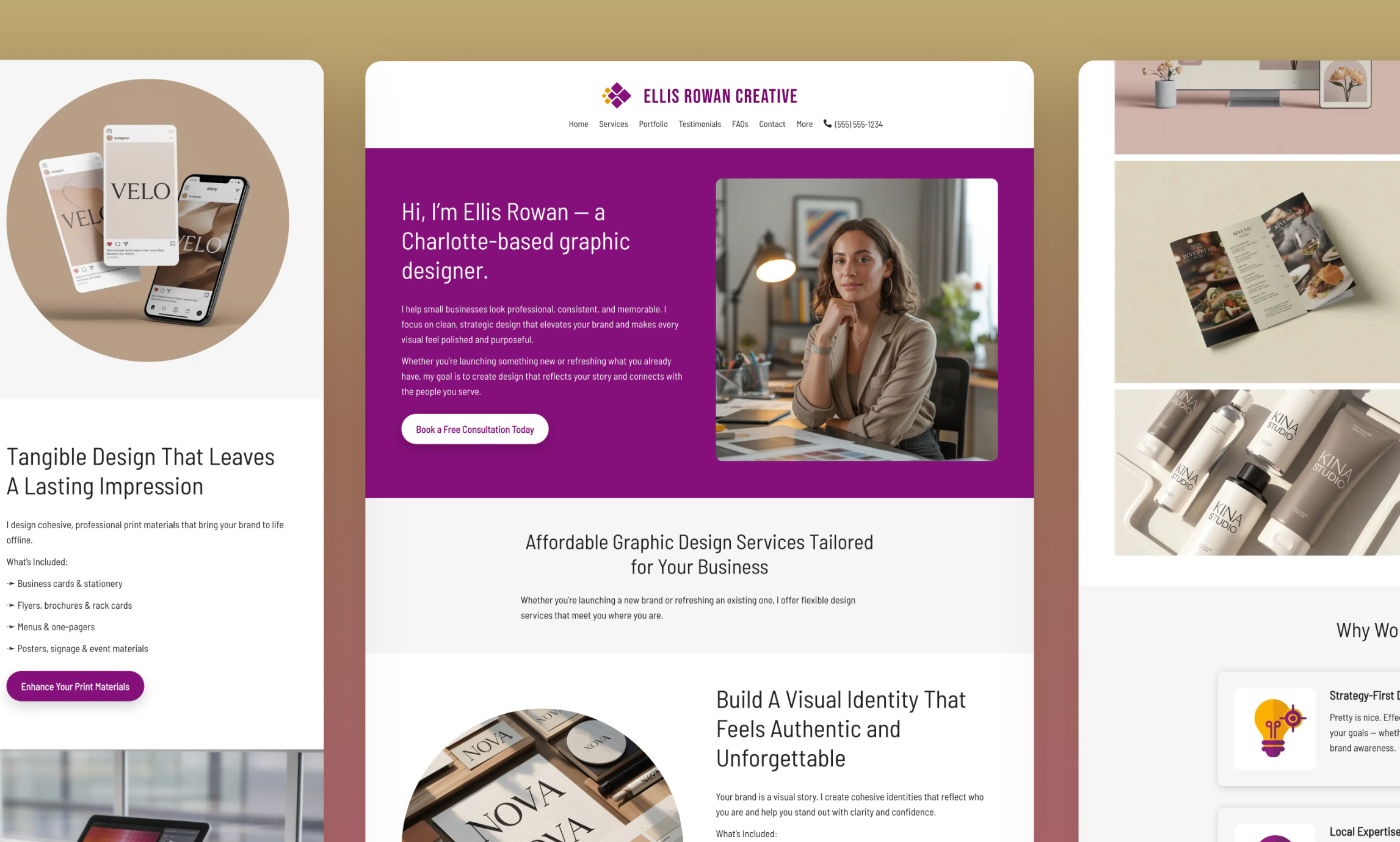 Preview of website template Ellis Rowan Creative