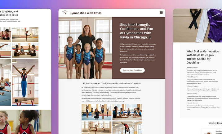 Gymnastics Coaching Website Builder