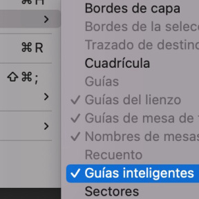 Habilita las guías inteligentes.
