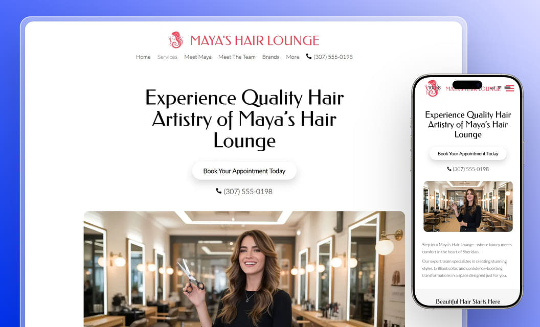 Maya's Hair Lounge Hair Salon Website Template