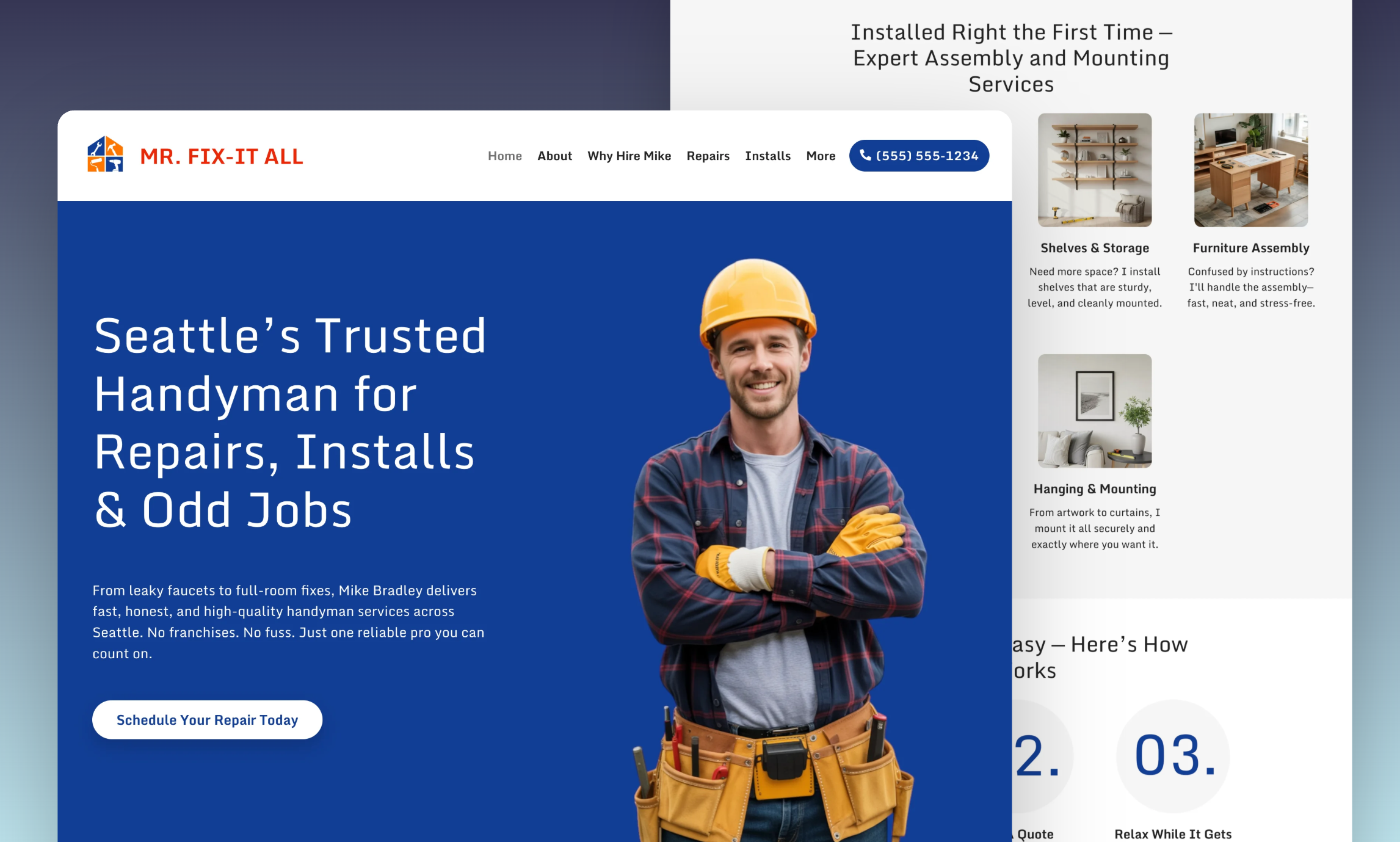 Preview of website template Mr. Fix-It All