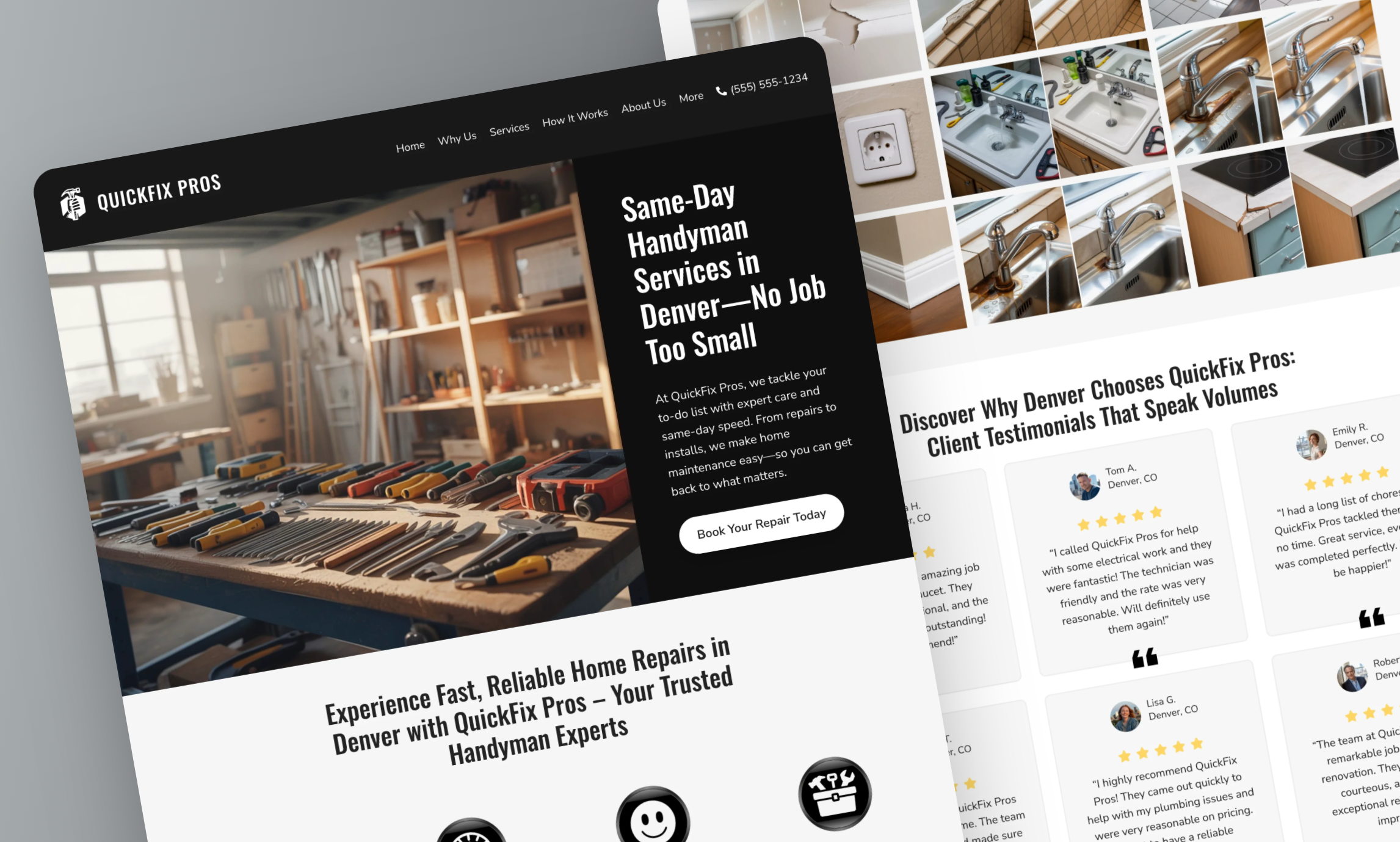 Preview of website template QuickFix Pros