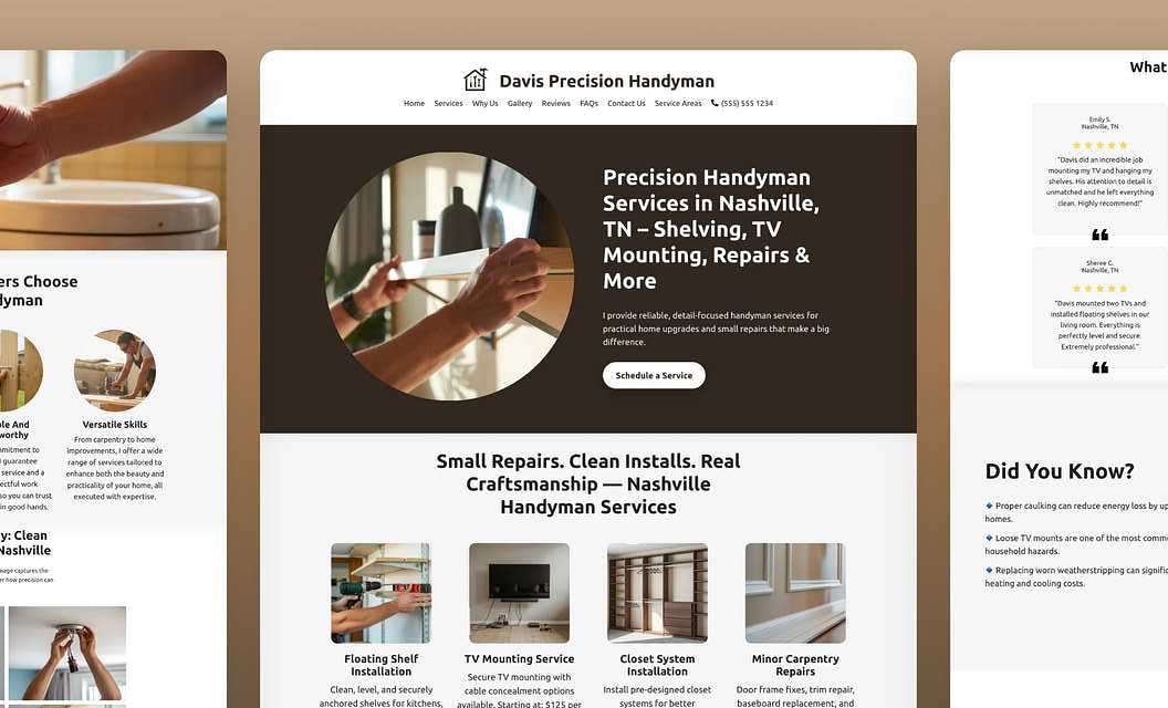 Davis Precision Handyman Handyman Website Template