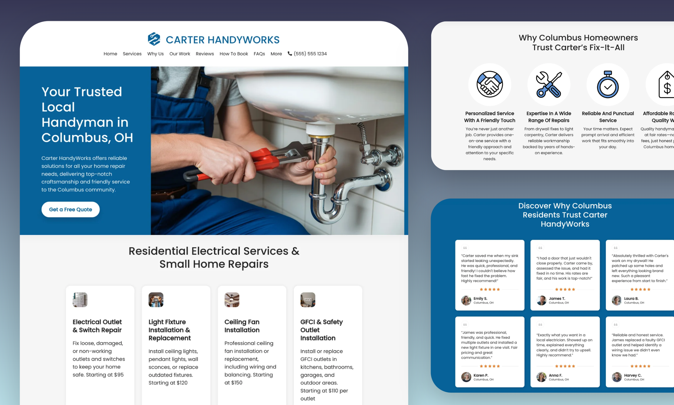 Preview of website template Carter Handyworks