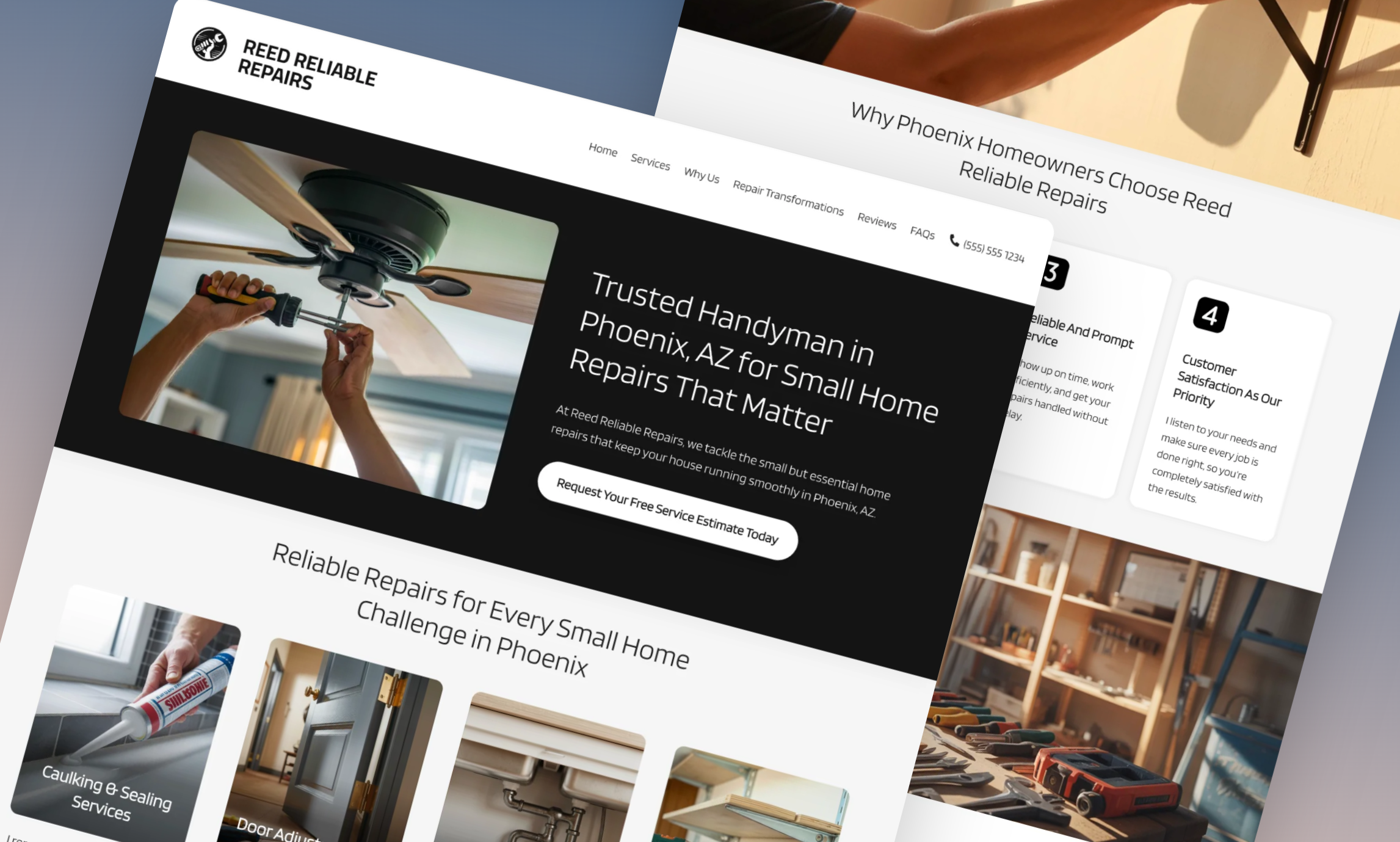 Preview of website template Reed Reliable Repairs