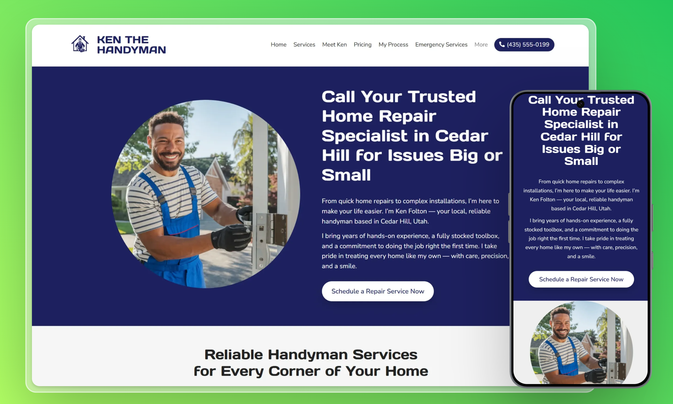 Preview of website template Ken The Handyman