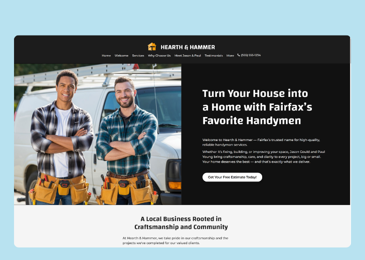 Revive Detailing landing page with the tagline 'Elevate the appearance and condition of your vehicle with Revive Detailing' with a picture of a shiny red car
