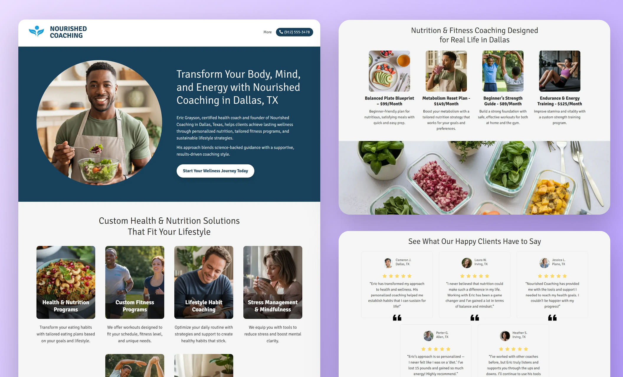 Best Health Coach & Nutrition Website Templates Health & Wellness