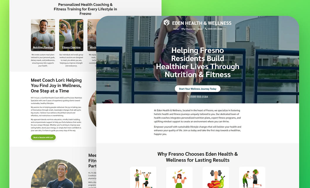 Eden Health & Wellness Health Coach Website Template