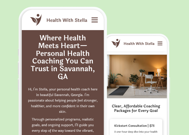 Revive Detailing and Spotless Touch landing pages in two smartphones, side by side, showing mobile view of the websites