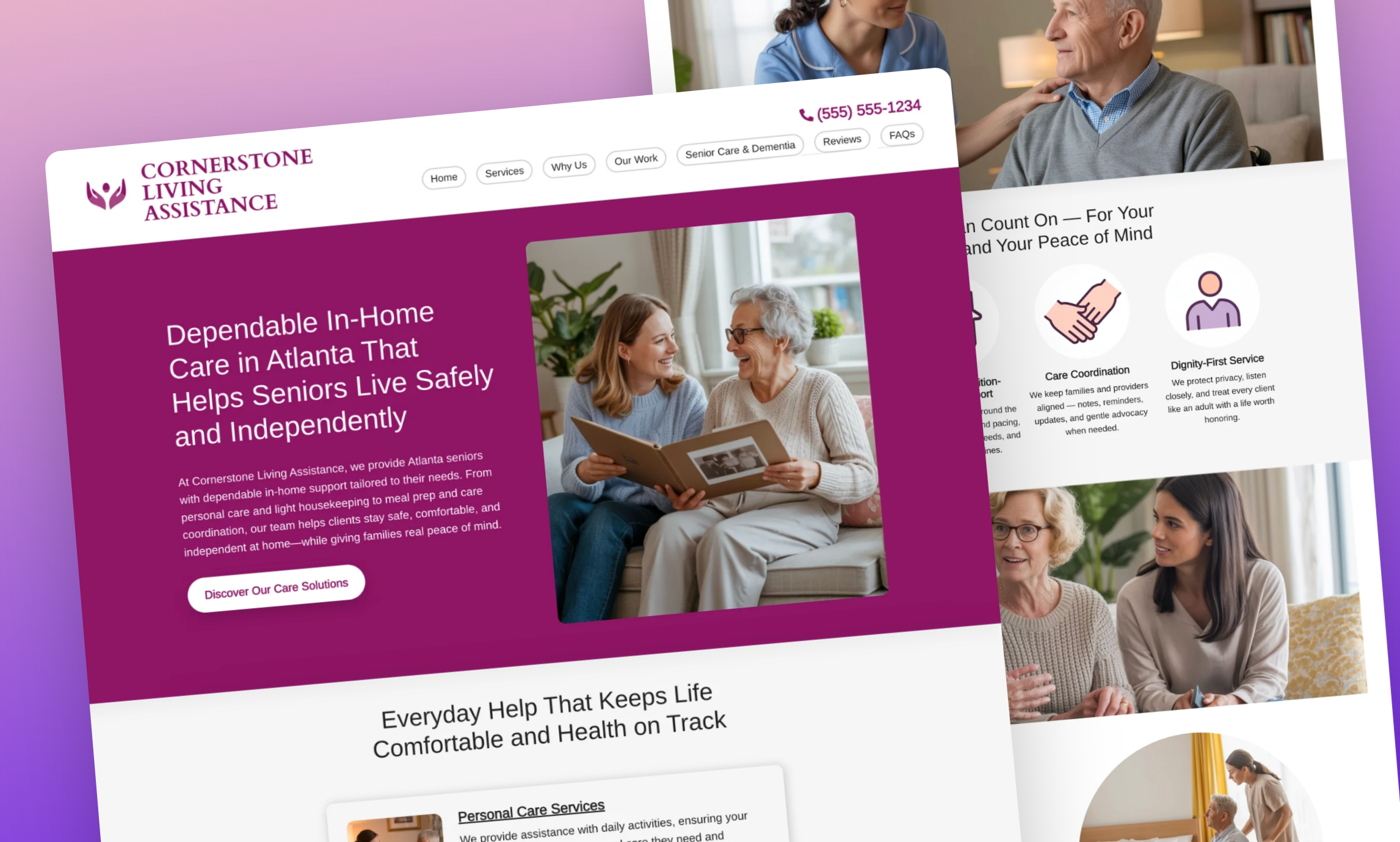 Preview of website template Cornerstone Living Assistance