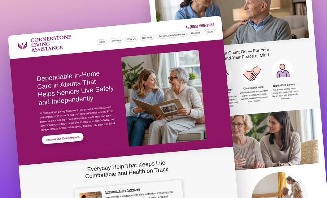 Cornerstone Living Assistance Home Care Website Template